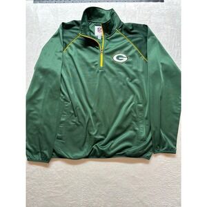 Green Bay Packers NFL Men's Medium 1/4 Zip Pullover Poly Stretch Pockets, Sz‎ XL